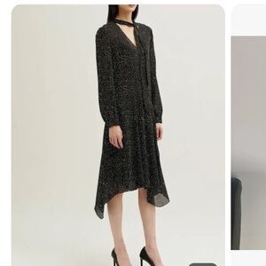 Theory 6 silk new dress multi speckle polka dot